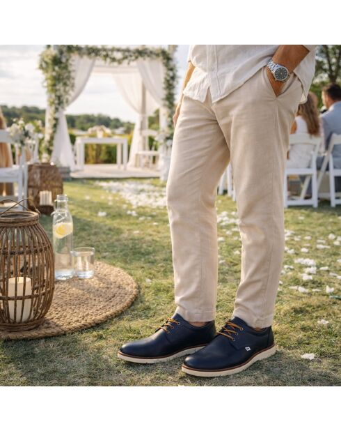 Derbies 100 % cuir Denis bleu marine