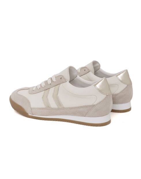 Baskets en cuir et en daim Noa beige