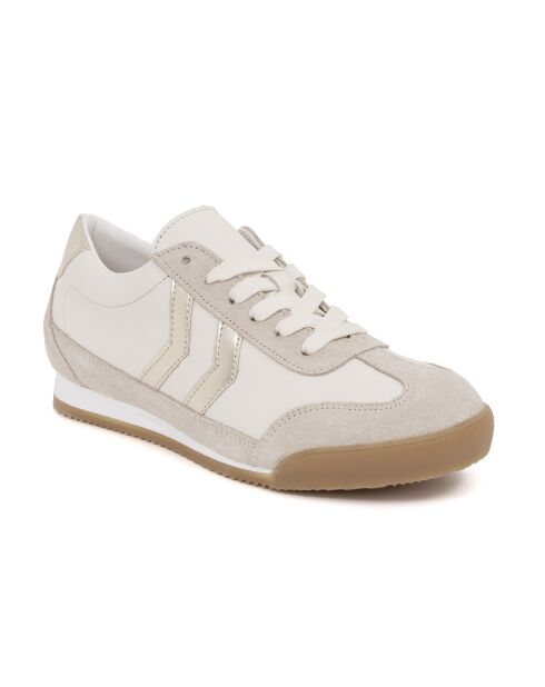 Baskets en cuir et en daim Noa beige