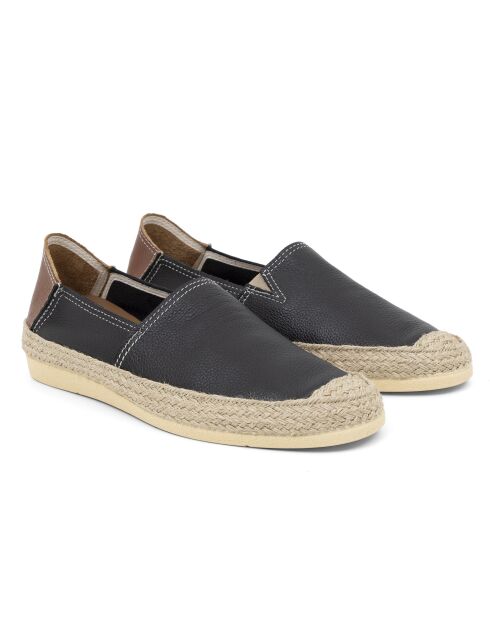 Espadrilles 100 % cuir Valin noires