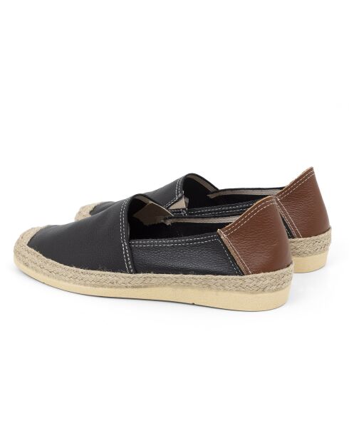 Espadrilles 100 % cuir Valin noires
