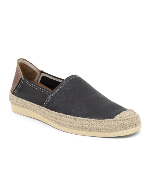 Espadrilles 100 % cuir Valin noires