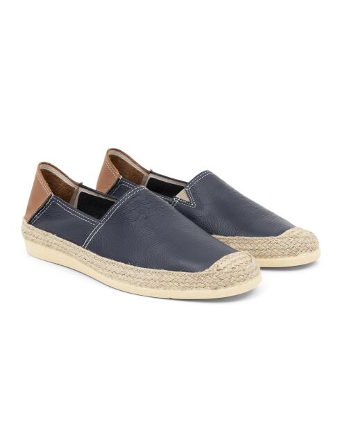 Espadrilles 100 % cuir Valin marines