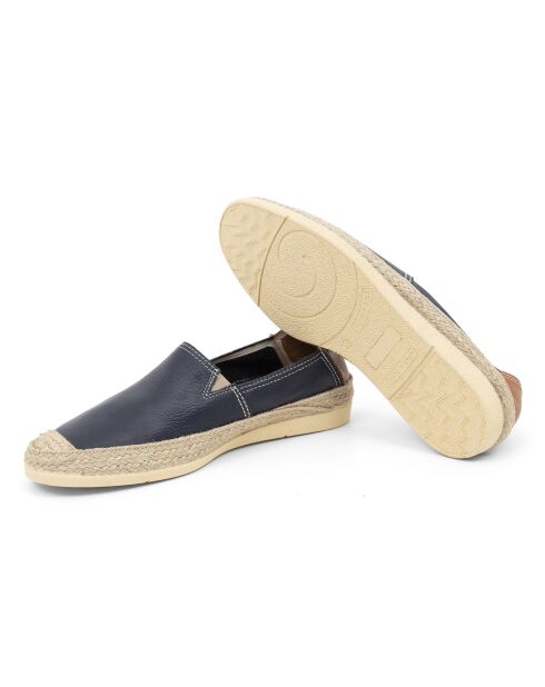 Espadrilles 100 % cuir Valin marines