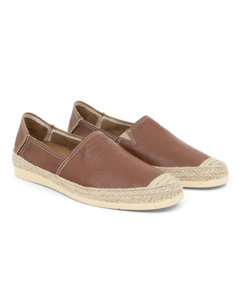 Espadrilles 100 % cuir Valin marron clair