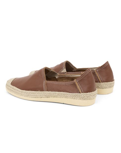 Espadrilles 100 % cuir Valin marron clair