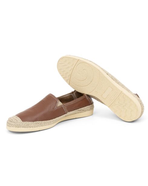 Espadrilles 100 % cuir Valin marron clair