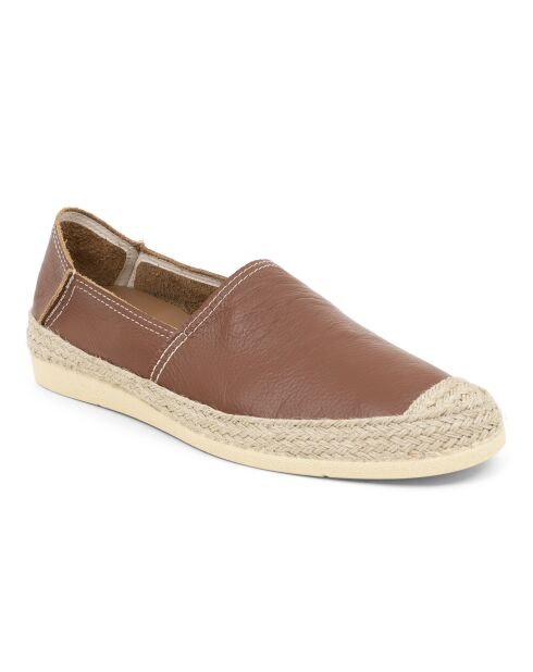 Espadrilles 100 % cuir Valin marron clair