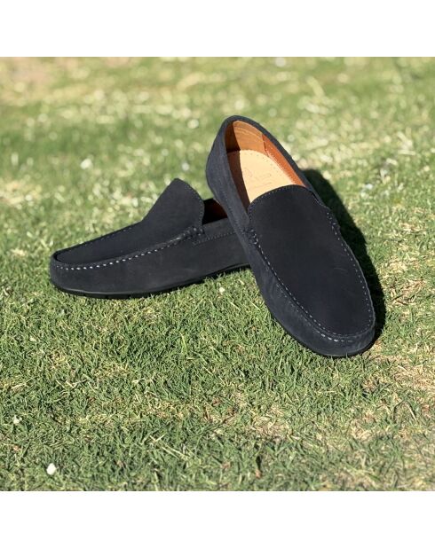 Marineblauwe suède instappers Italis