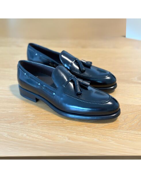 Vizmo zwarte instappers van 100% leer