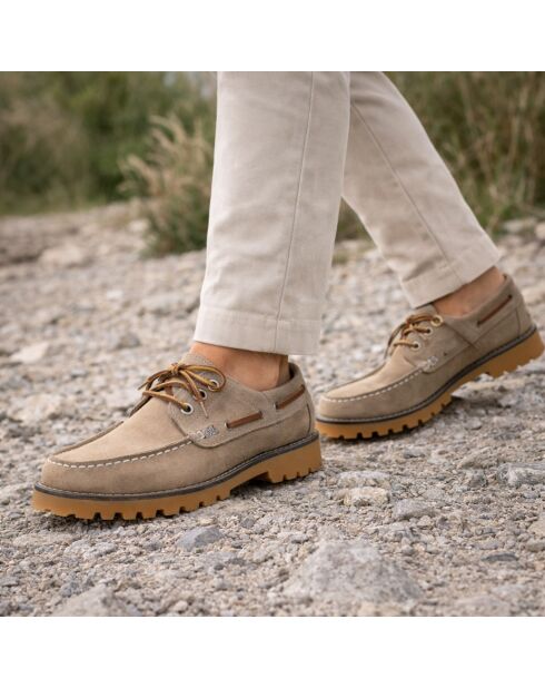 Scarpe da barca Suni in pelle scamosciata beige