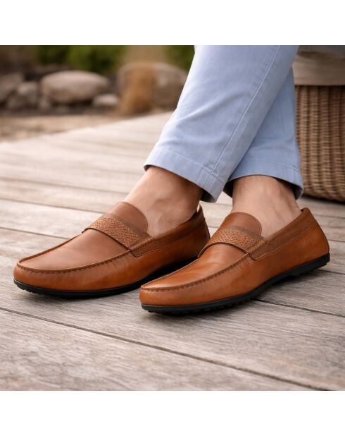 Mocbafaz 100% lederen mocassins lichtbruin