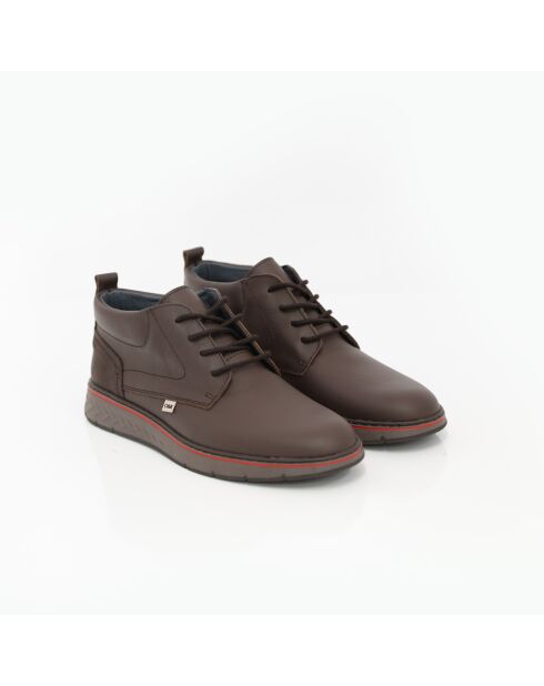 Asedia braune Stiefel aus Veloursleder und Leder