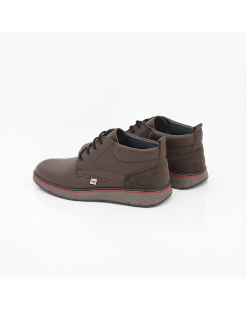 Asedia braune Stiefel aus Veloursleder und Leder