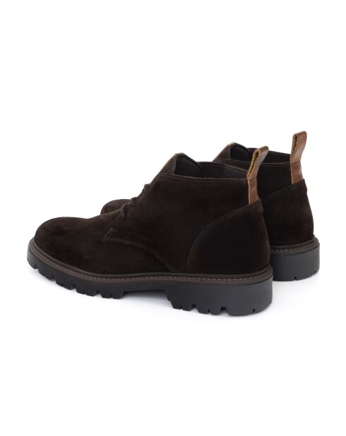 Dunkelbraune Serupe Velourslederstiefel