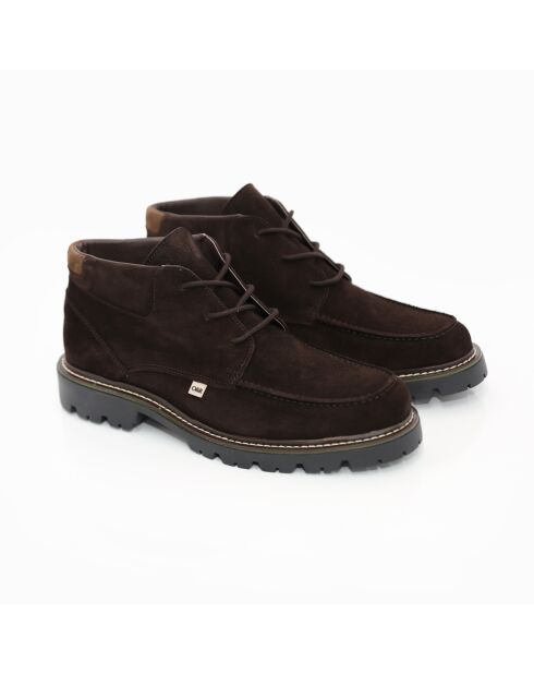Dunkelbraune Sopi Velourslederstiefel