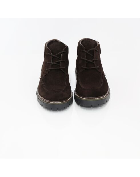 Dunkelbraune Sopi Velourslederstiefel
