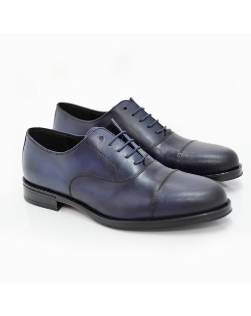 Marineblaue Oxford-Schuhe aus 100% Coresa-Leder