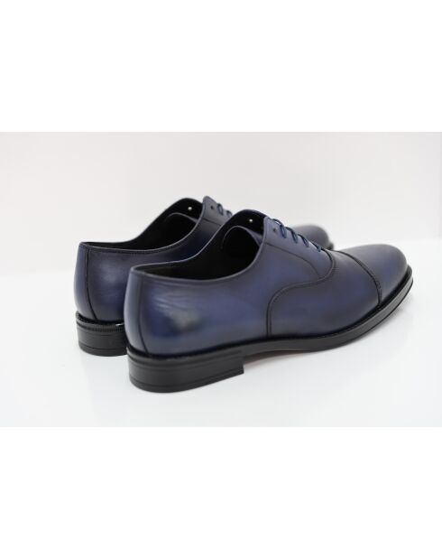 Marineblaue Oxford-Schuhe aus 100% Coresa-Leder