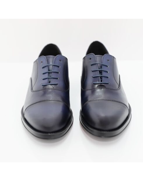 Marineblaue Oxford-Schuhe aus 100% Coresa-Leder