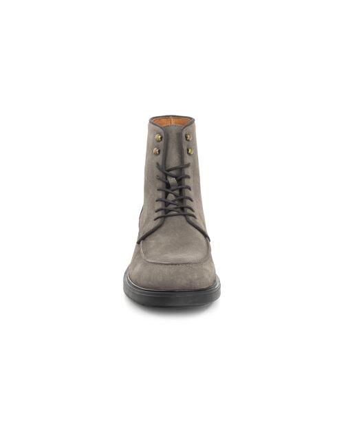 Stiefel Sensara aus taupefarbenem Veloursleder