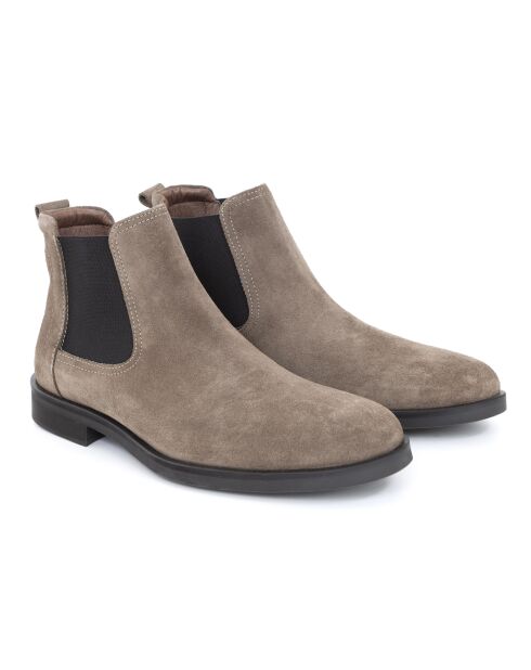 Seluri beige suède Chelsea-laarzen