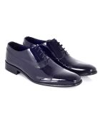 Marineblaue Oxford-Schuhe aus 100% Panoli-Leder