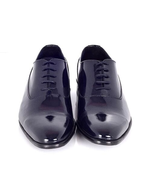 Marineblaue Oxford-Schuhe aus 100% Panoli-Leder