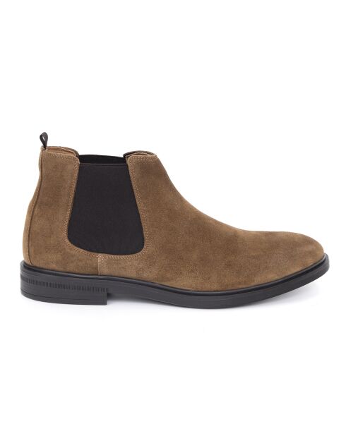 Hellbraune Chelsea-Stiefel aus Veloursleder von Samipor