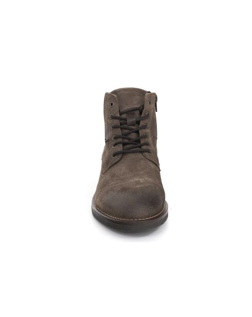 Stiefel Sidaz aus taupefarbenem Veloursleder