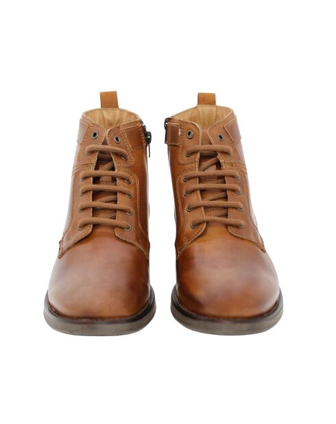 Hellbraune Lederstiefel aus 100% Trevol