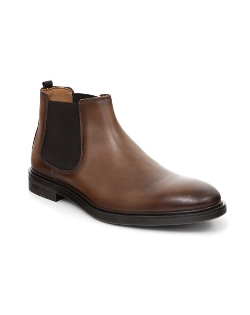 Chelsea-Stiefel aus 100% Bratoro-Leder hellbraun