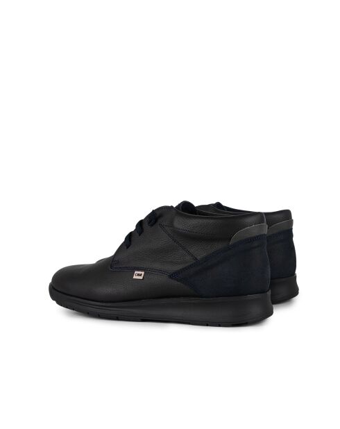 Boots en daim et en cuir Marven bleu marine