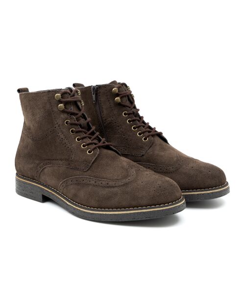Braune Segoba Velourslederstiefel