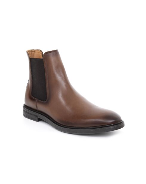 Chelsea boots 100% leer Baza lichtbruin