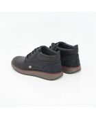 Asedia marineblaue Lederstiefel
