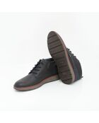Asedia marineblaue Lederstiefel