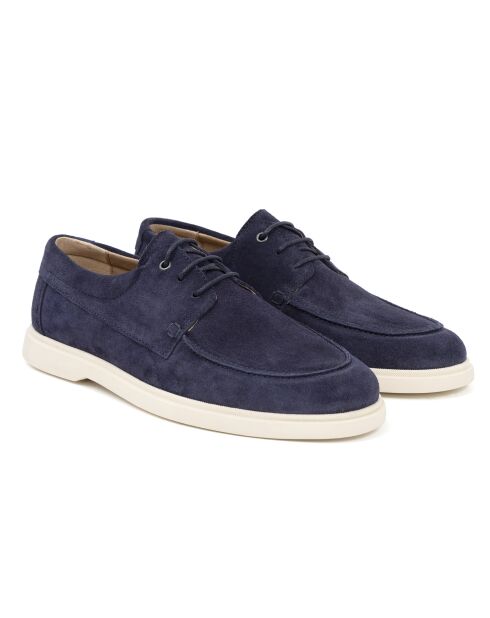 Misuka blaue Wildleder-Bootsschuhe