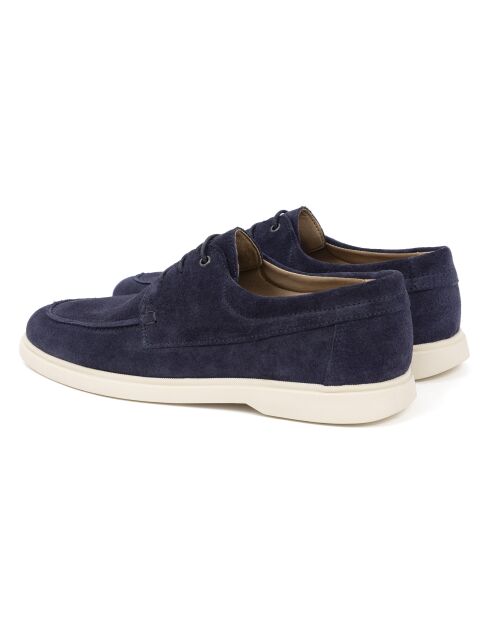 Misuka blaue Wildleder-Bootsschuhe