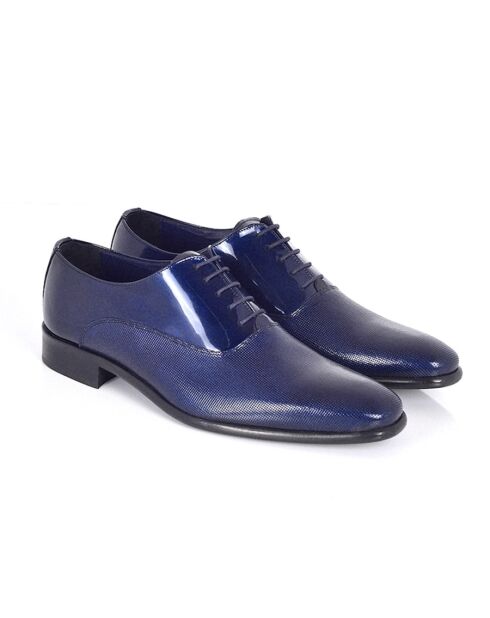 Marineblaue Oxford-Schuhe aus 100% Panil-Leder