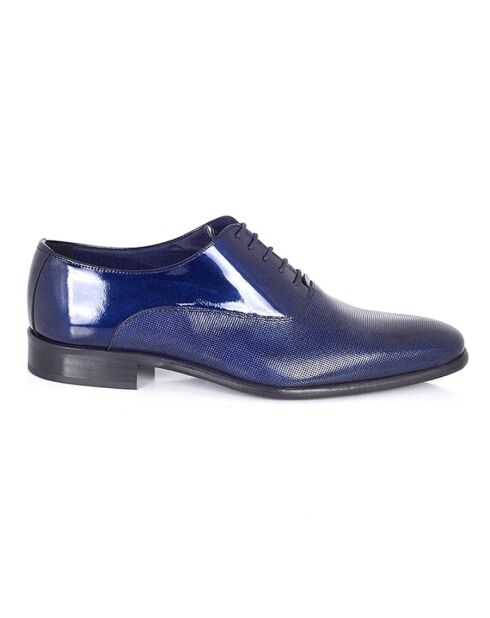 Marineblaue Oxford-Schuhe aus 100% Panil-Leder