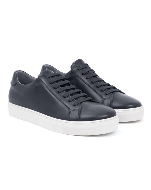 Marineblauwe sneakers van 100% leer Milbet