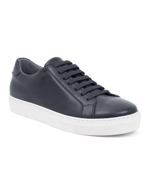 Marineblauwe sneakers van 100% leer Milbet