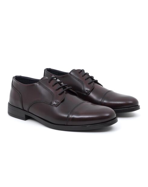 Derbies 100 % cuir Amilov bordeaux