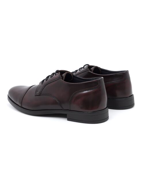 Derbies 100 % cuir Amilov bordeaux