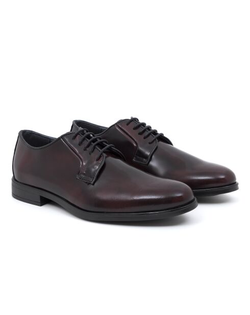 Derbies 100 % cuir Amilavy bordeaux