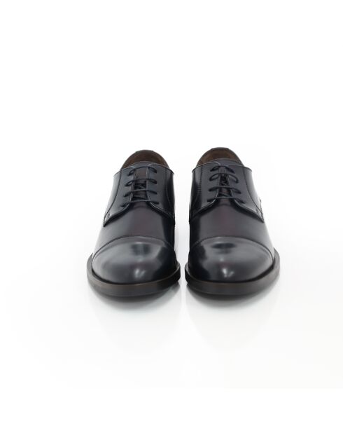 Manir marineblaue Derbys aus 100% Leder
