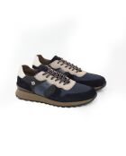 Marineblauwe sneakers van 100% leer Londor
