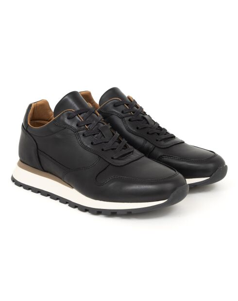 Sneakers aus 100% schwarzem Milani-Leder