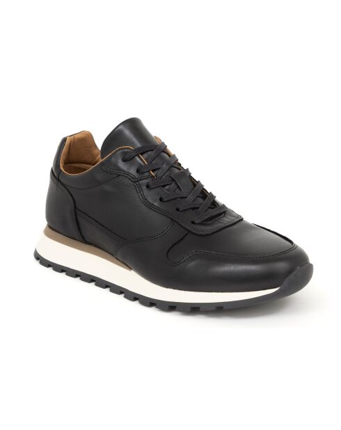 Sneakers aus 100% schwarzem Milani-Leder
